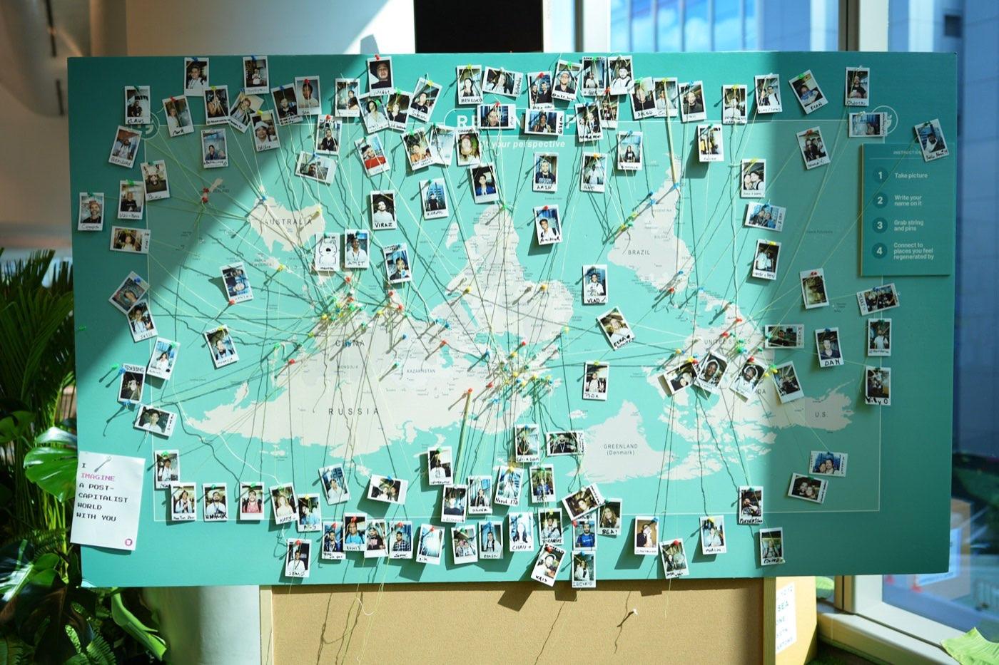 A community photo wall at Devcon